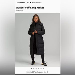 LULULEMON Wunder Puff Long Jacket